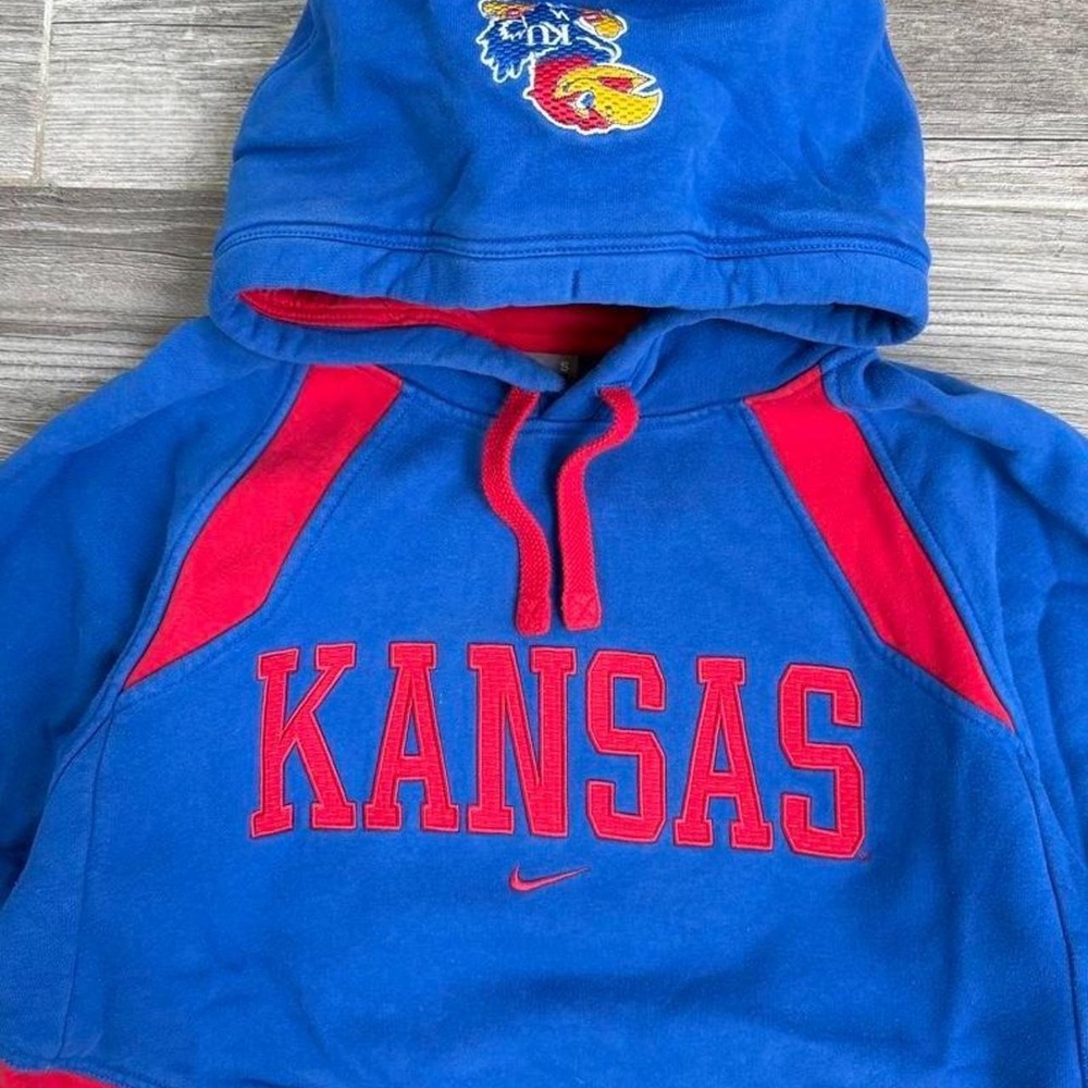 Vintage Y2K Nike center swoosh Kansas Jayhawks Hoodie size S